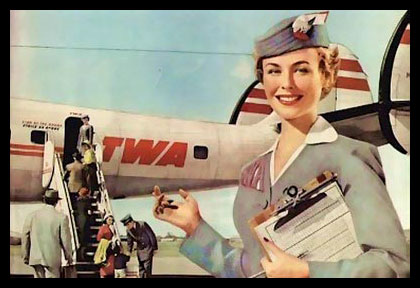 Vintage TWA Stewardess Image